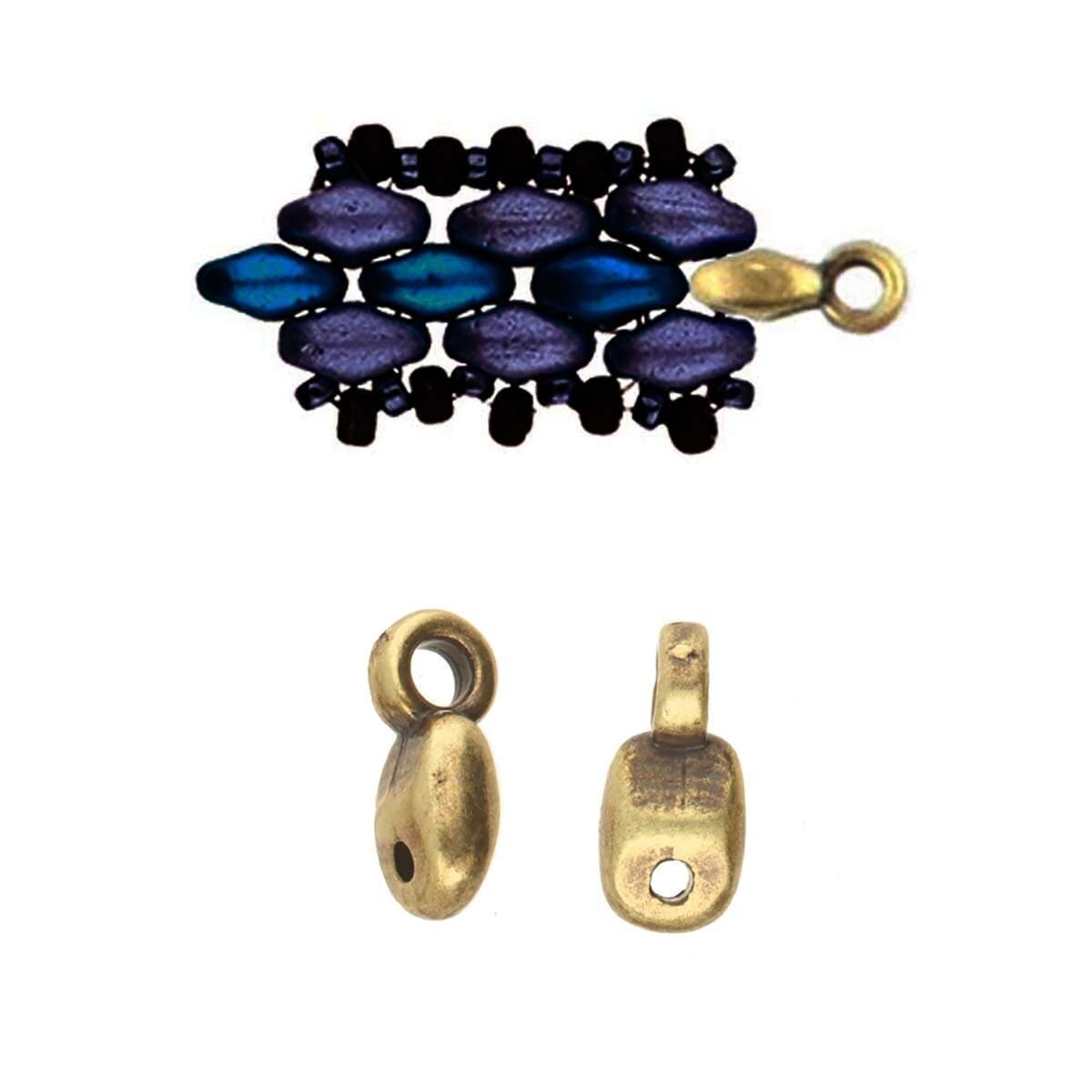 Cymbal Bead Ends Vourkoti for SuperDuo Beads 10pcs Antique Brass