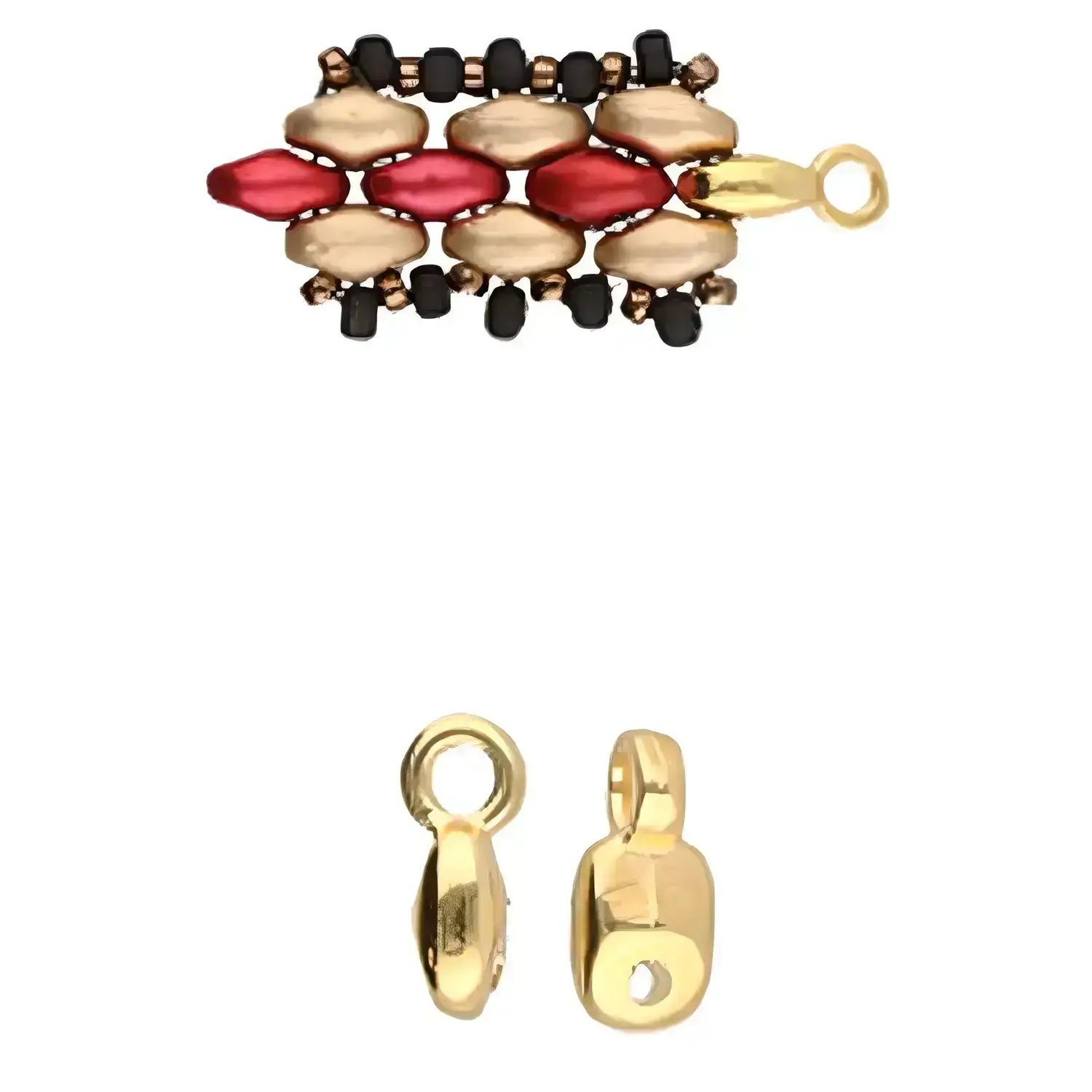Cymbal Bead End Vourkoti for SuperDuo Beads 10pcs 24K Gold Plated