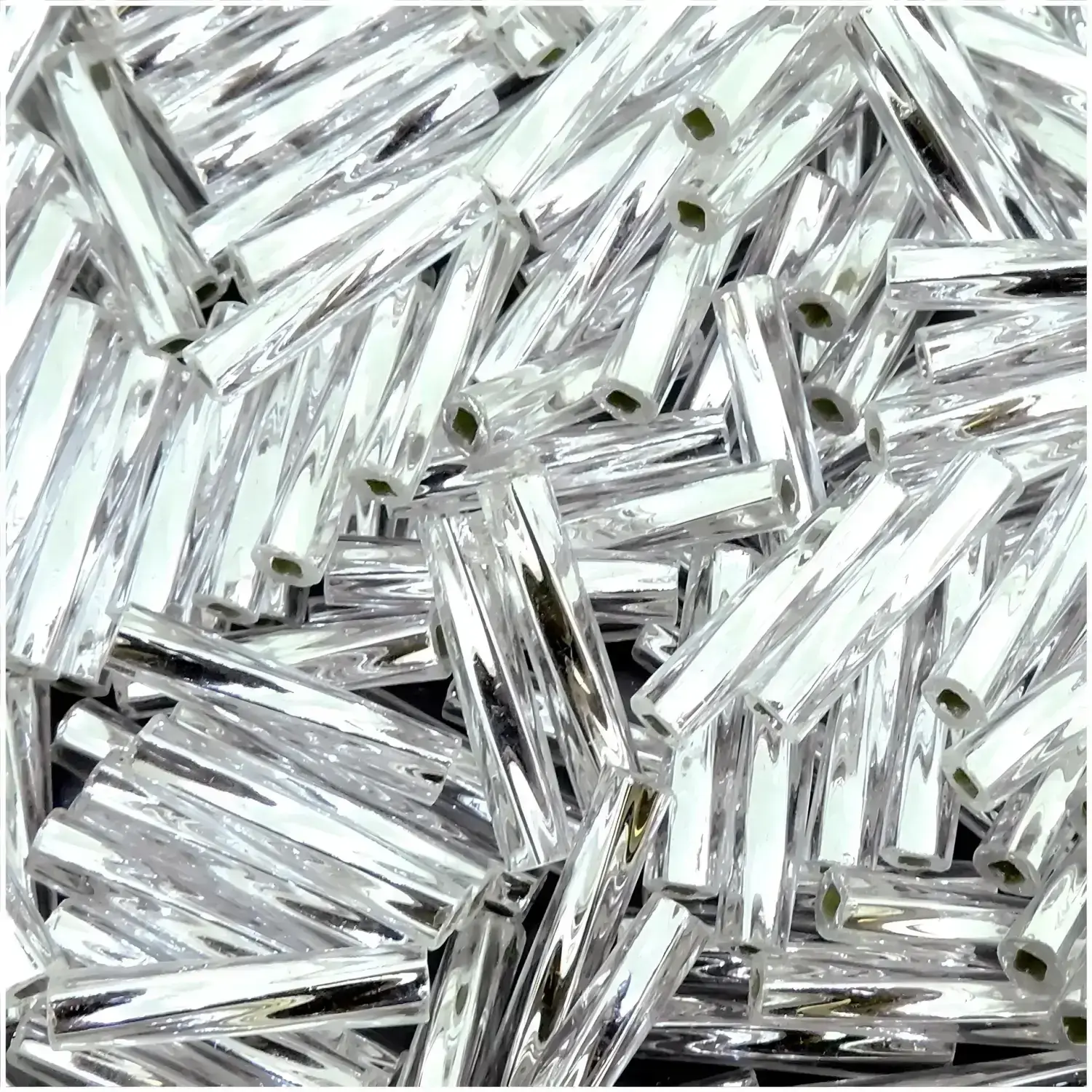 Miyuki Twisted Bugle Beads 2.7x12mm 16GM Silver Lined Crystal
