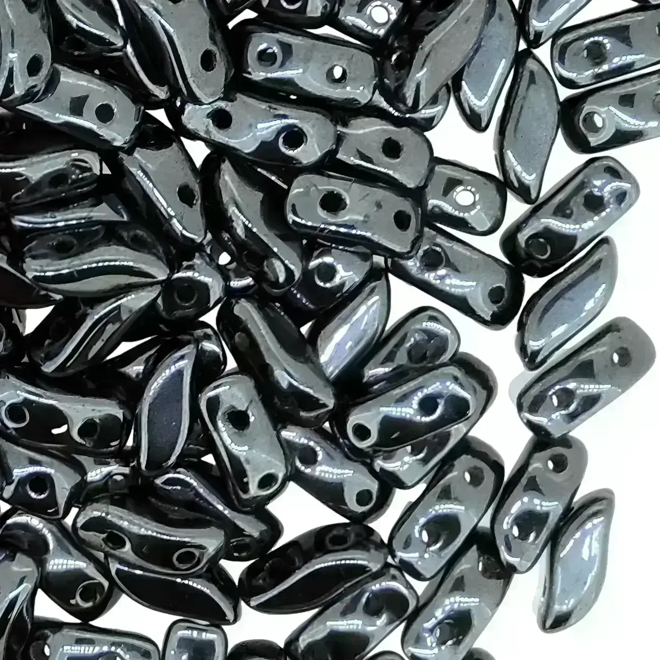 StormDuo Beads 3x7mm, Jet Hematite 12GM/100pcs