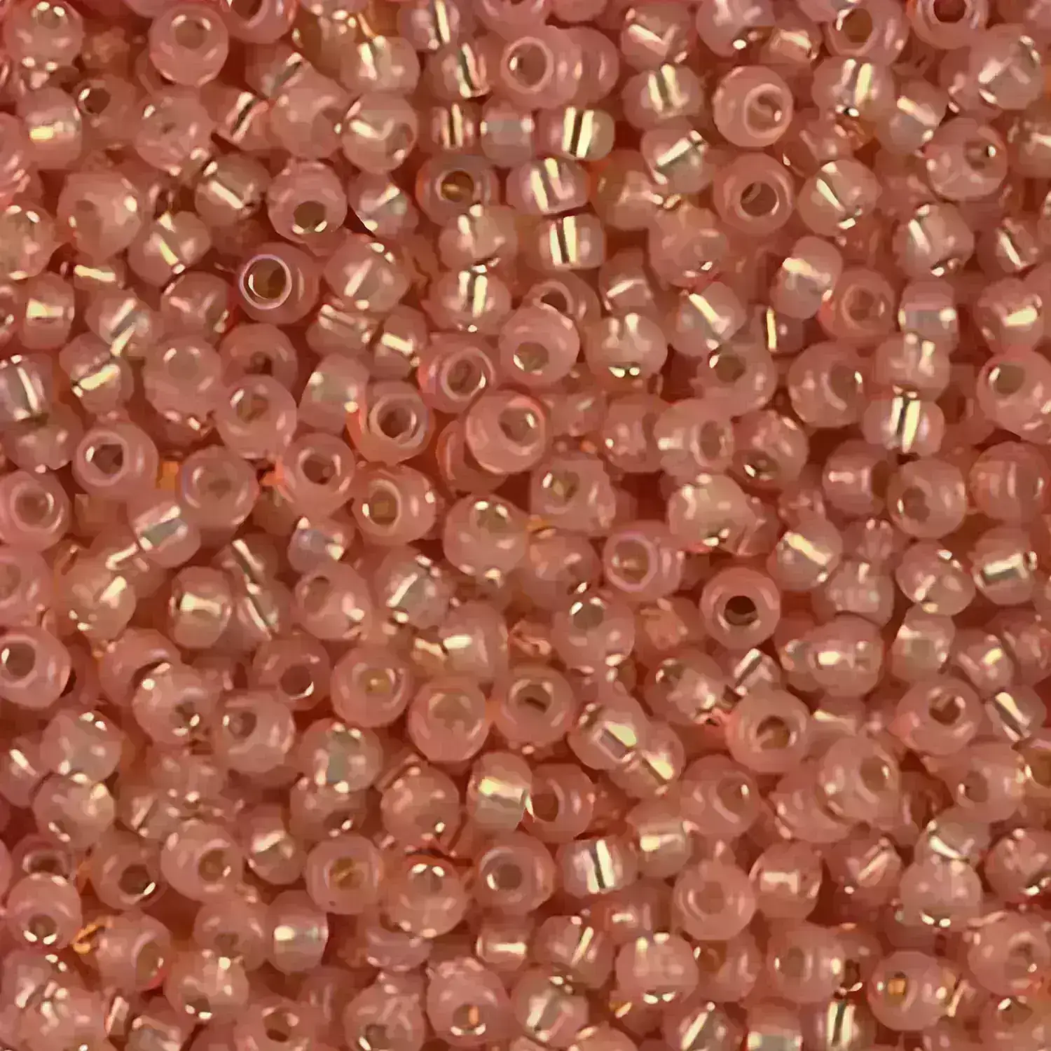 Miyuki Round Seed Beads Size 11/0 Silver Lined Alabaster Dyed Salmon 23.5GM