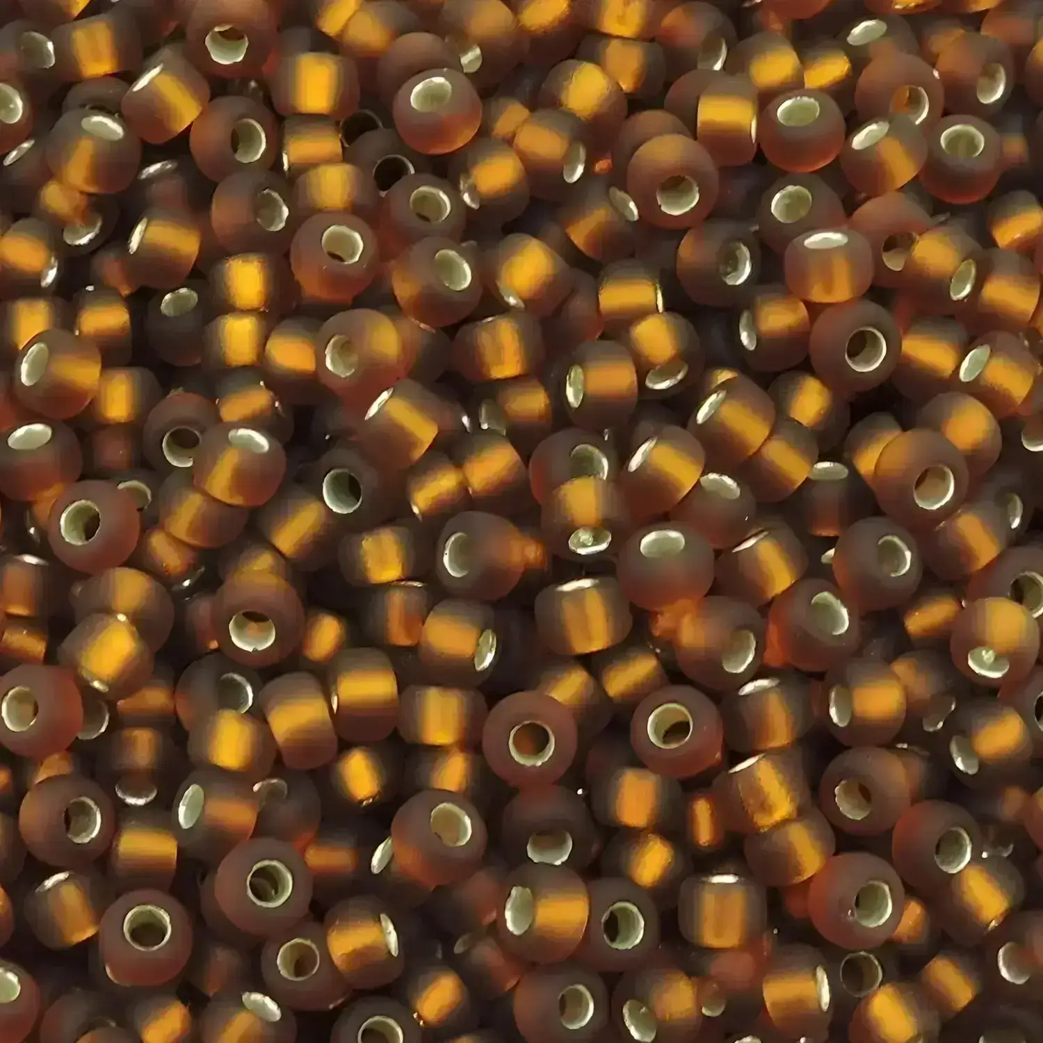 Miyuki Round Seed Beads Size 11/0 Matte Silver-Lined Dark Topaz 24GM