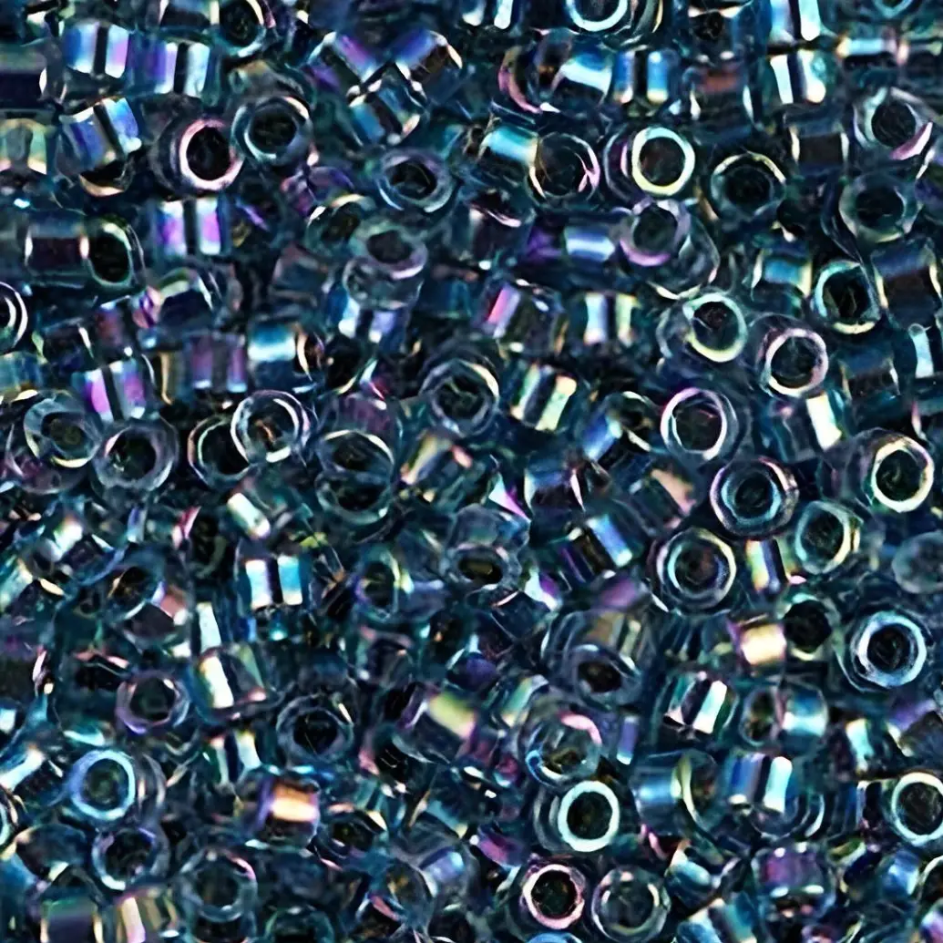 DB0085 Miyuki Delica Seed Beads Size 11/0 Lined Blue AB 7.2GM