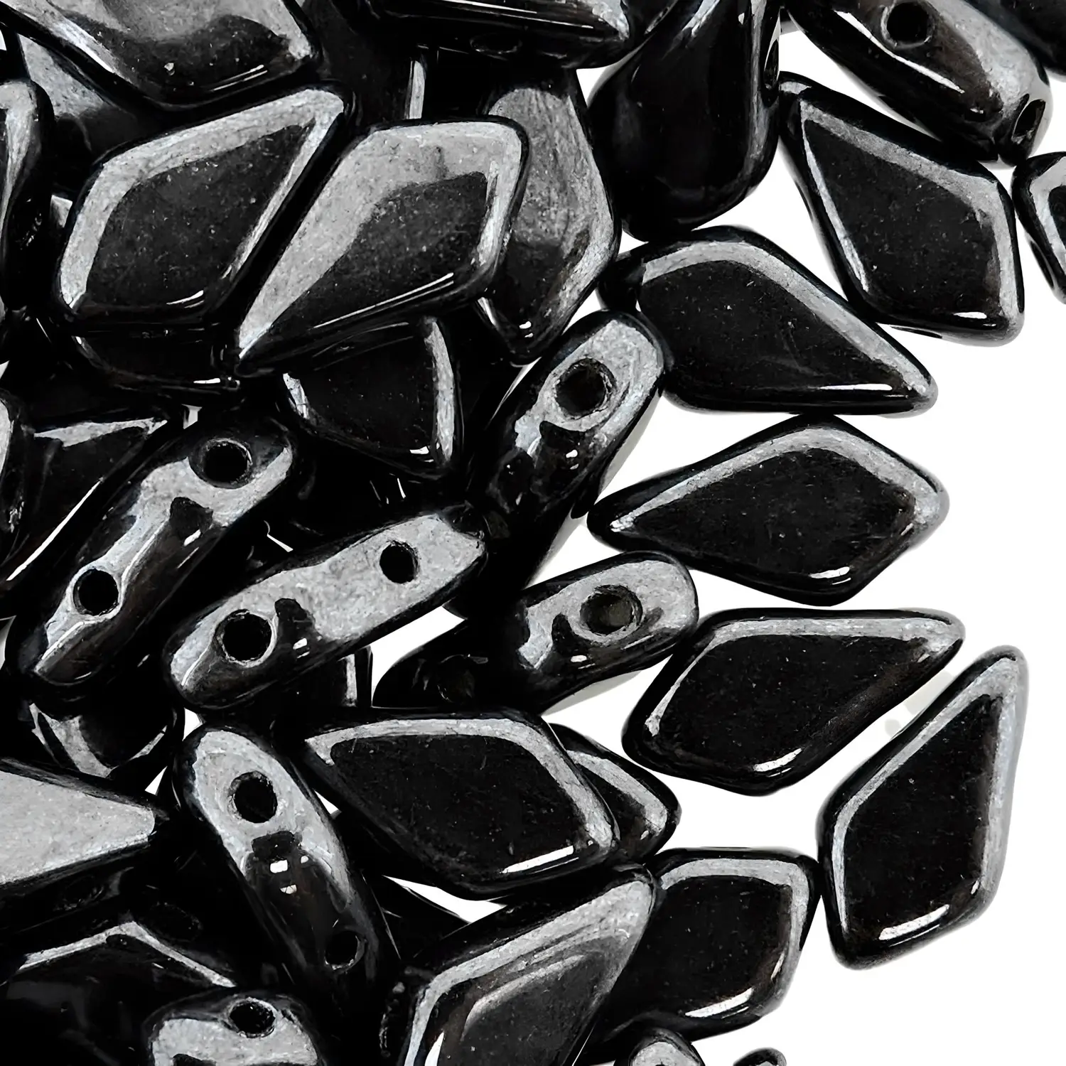 Kite Beads 2-Hole 9x5mm 9GM – Jet Hematite