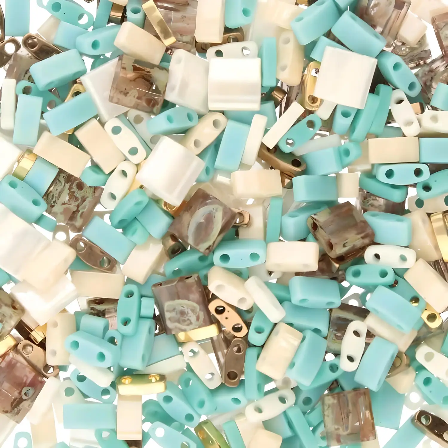 Miyuki Tila Beads 2-Hole, 3 Shape Mix, Desert Wind, 7.2GM