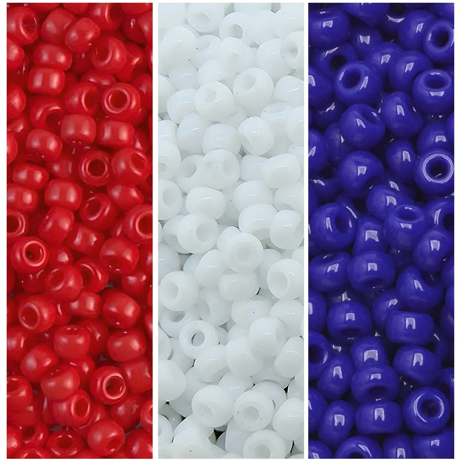Set of 3 Colors 66GM Miyuki Round Seed Beads, Size 8/0, Patriotic Collection