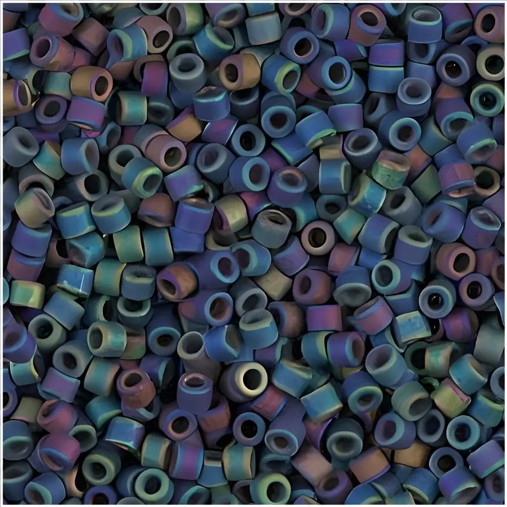 DB0871 Miyuki Delica Seed Beads Size 11/0 Matte Black AB 7GM