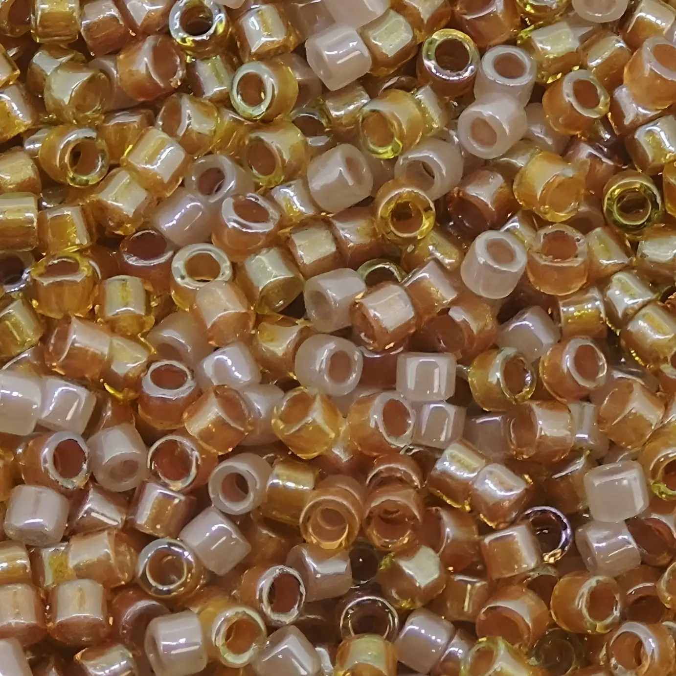 DB0987 Miyuki Delica Seed Beads Size 11/0 Sparkling Lined Golden Peach Mix 7GM