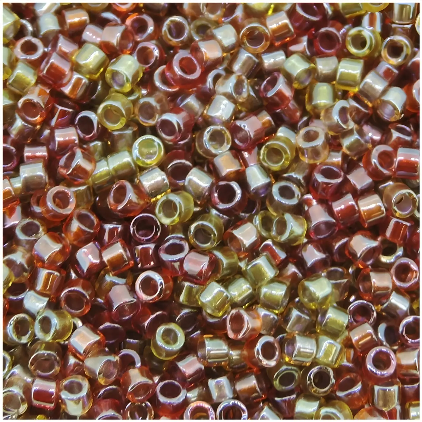 DB0990 Miyuki Delica Seed Beads Size 11/0 Sparkling Lined Cranberry Harvest Mix 7GM