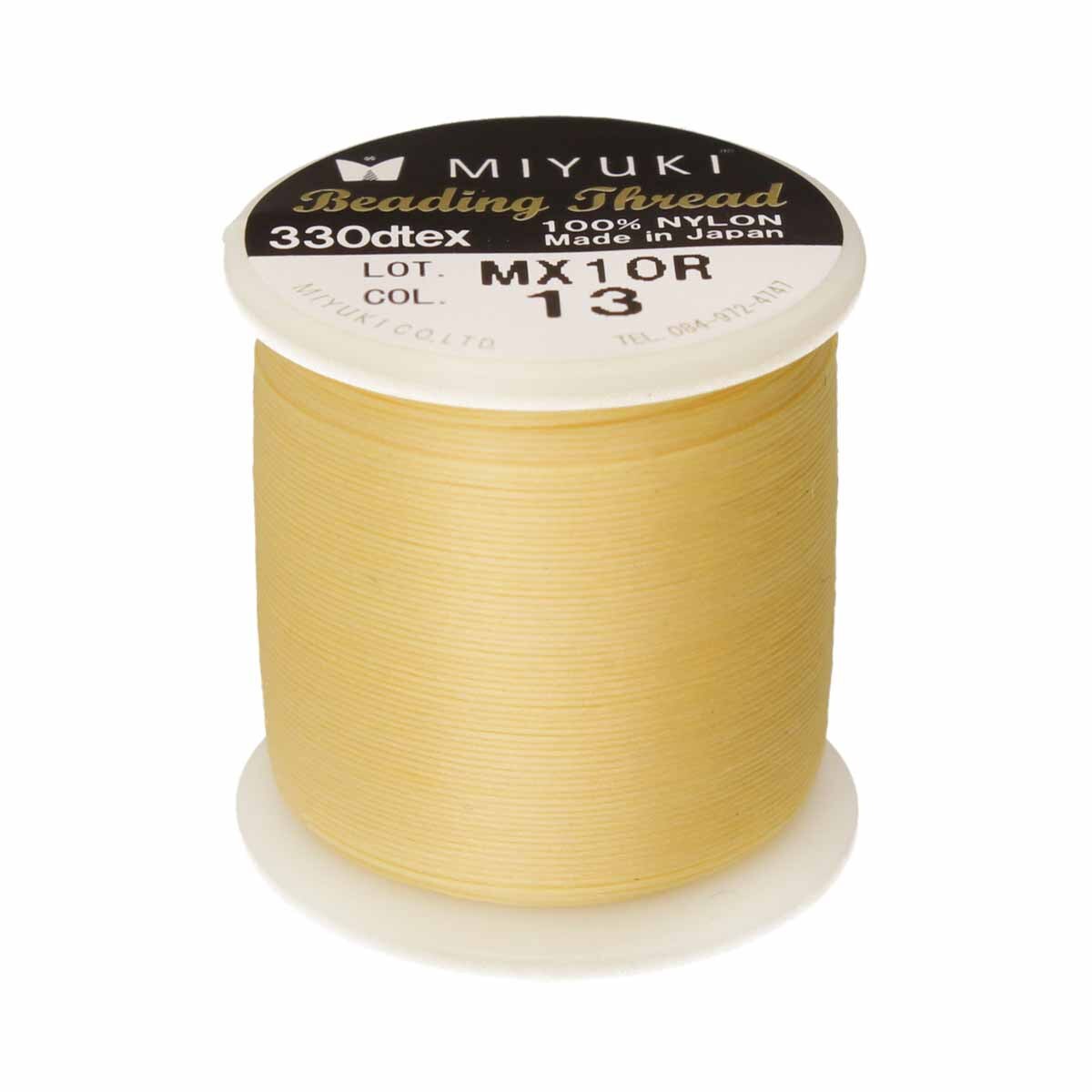 Miyuki Nylon Beading Thread, Size B, 50 Meters, Yellow