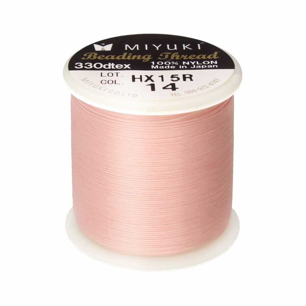 Miyuki Nylon Beading Thread, Size B, 50 Meters, Light Pink