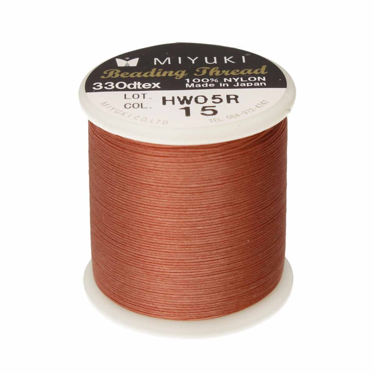 Miyuki Nylon Beading Thread, Size B, 50 Meters, Nutmeg