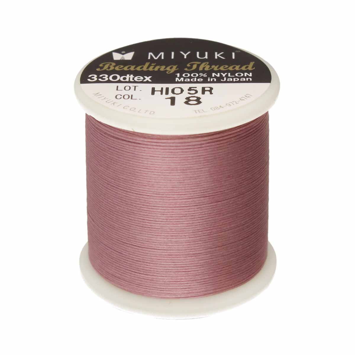 Miyuki Nylon Beading Thread, Size B, 50 Meters, Rose