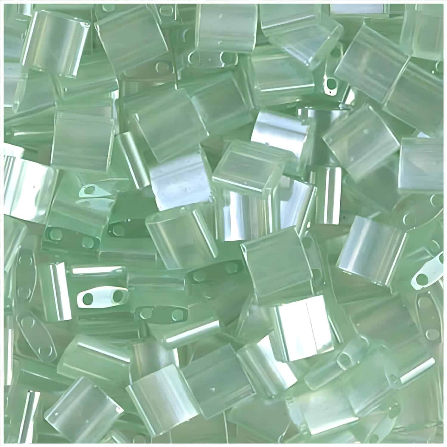 Miyuki Tila Beads 5mm 2-hole Square Light Seafoam Green Luster 7.2GM TL370
