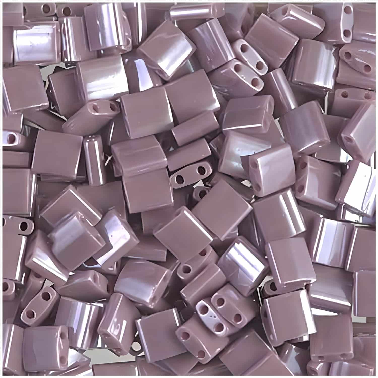Miyuki Tila Beads 5mm 2-hole Square Opaque Mauve Luster 7.2GM TL437