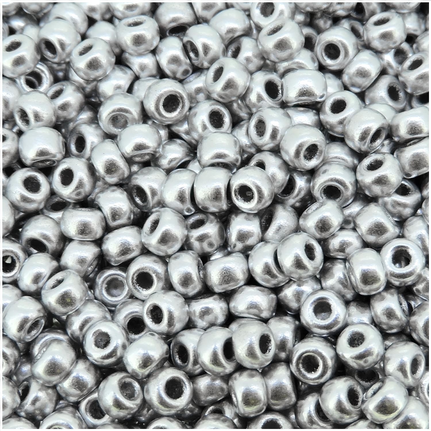 Miyuki Round Seed Beads Size 8/0 Matte Metallic Aluminum Silver 22GM