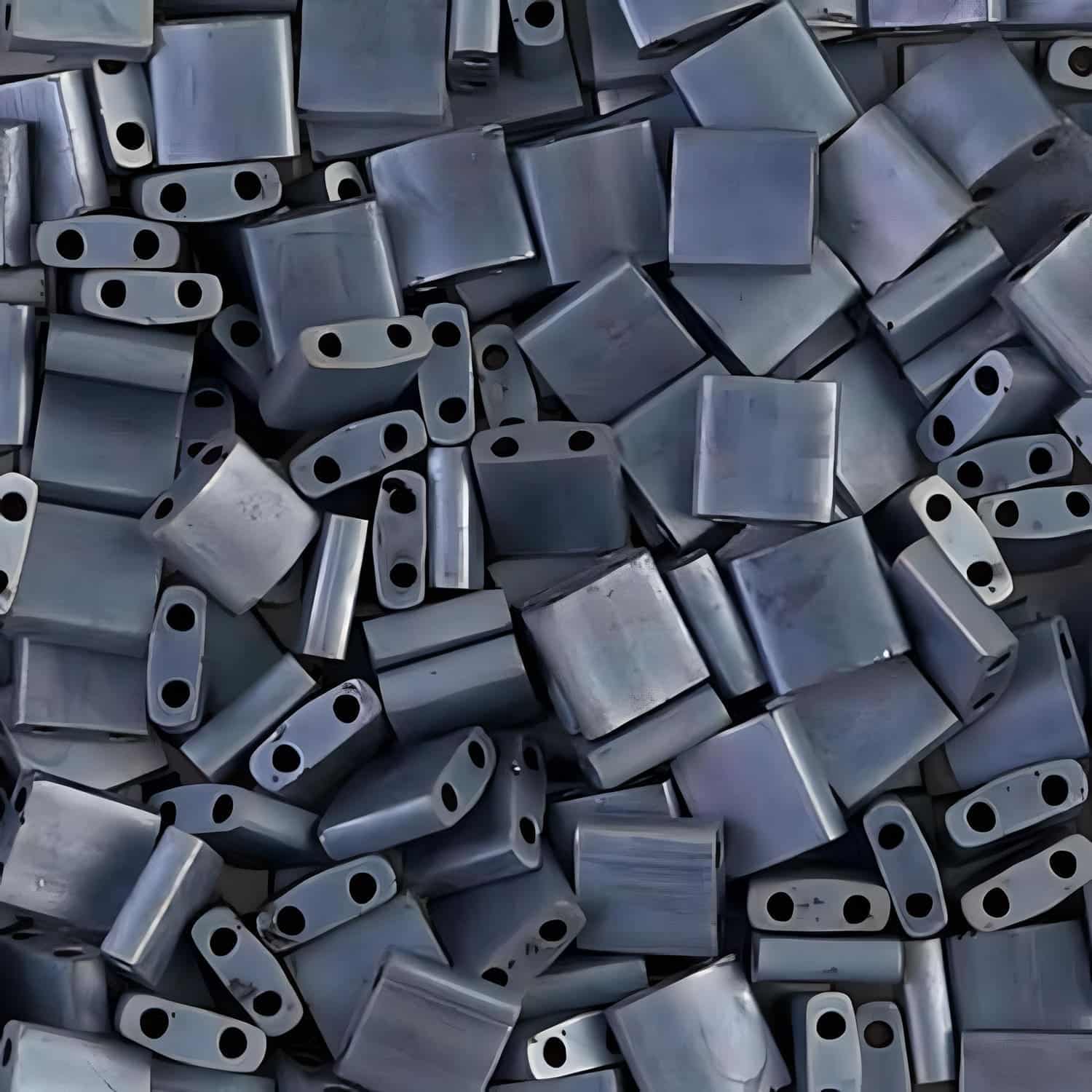 Miyuki Tila Beads 5mm 2-hole Square Matte Metallic Gunmetal 7.2GM TL2001