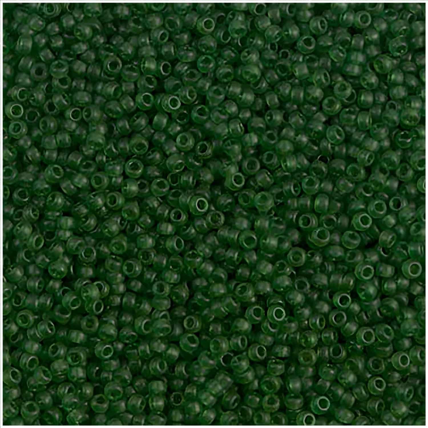 Miyuki Round Seed Beads 15/0 Semi-Frosted Transparent Olive 8.2GM