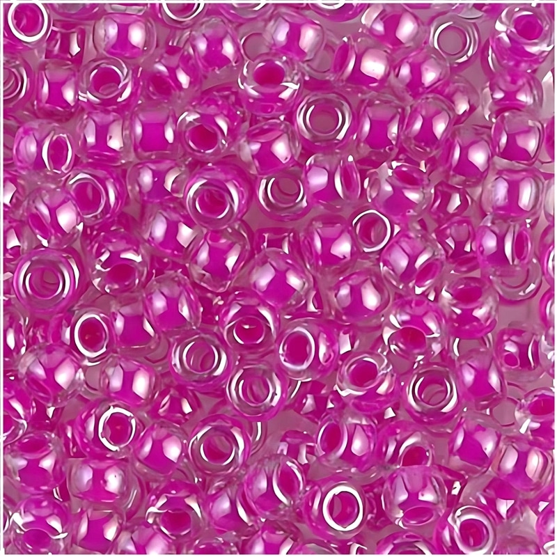 Miyuki Round Seed Beads 6/0 Fuchsia Lined Crystal 20GM 6-209
