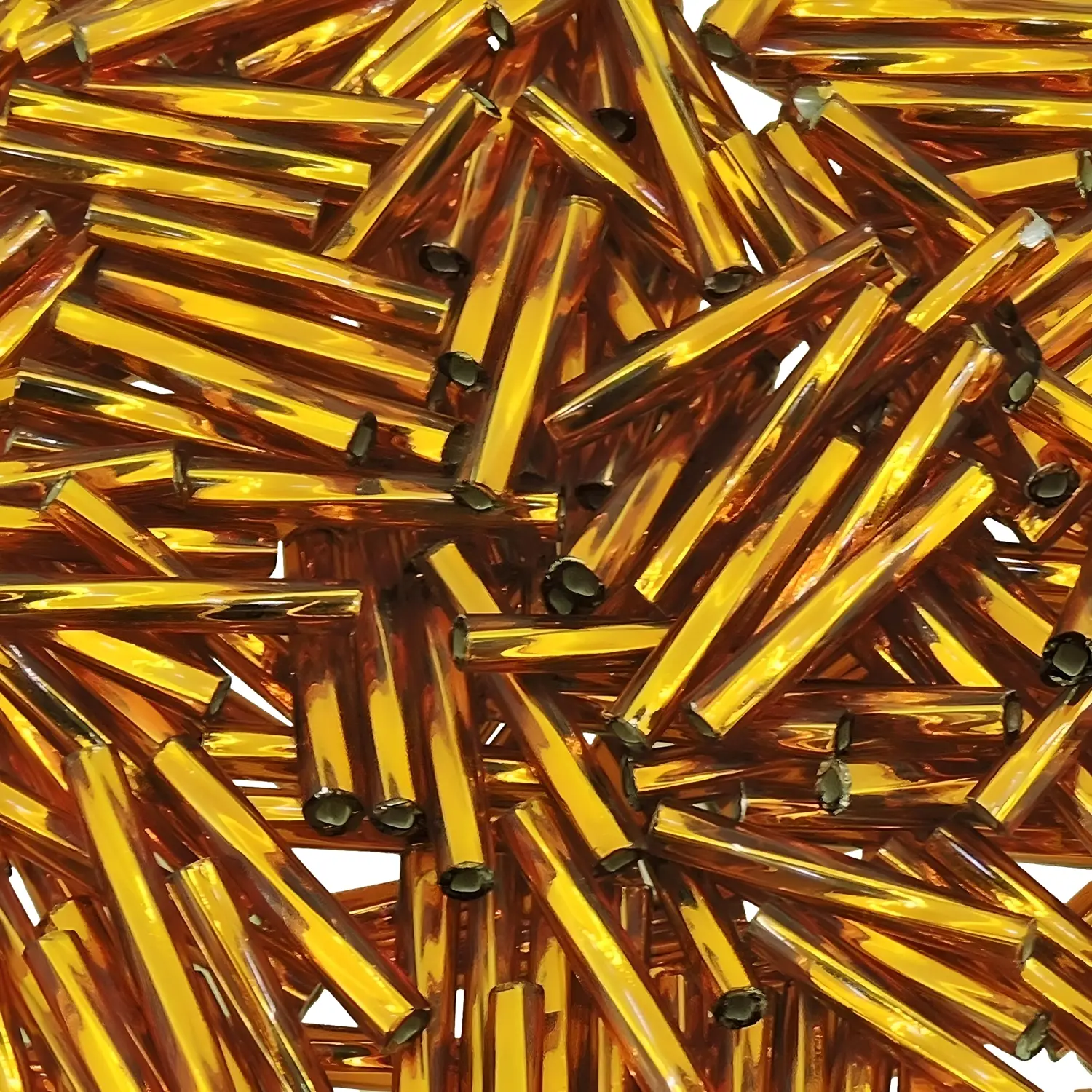 Miyuki Twisted Bugle Beads, 2x12mm, 13GM Silver Lined Dark Topaz