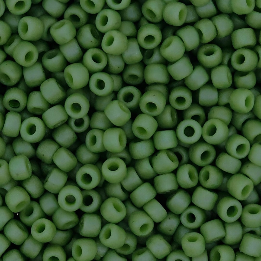Toho Seed Beads Round Size 11/0 25GM Semi-Glazed Clover Green 11-2603F