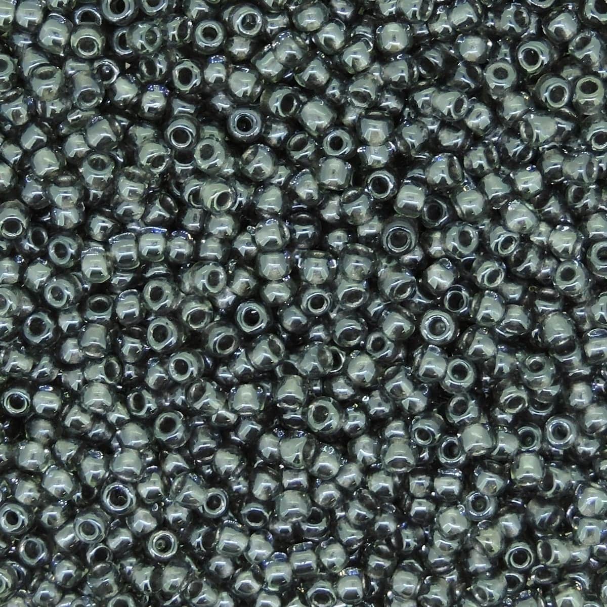 Toho Seed Beads Round Size 11/0 28GM Gray Lined Gunmetal 11-282