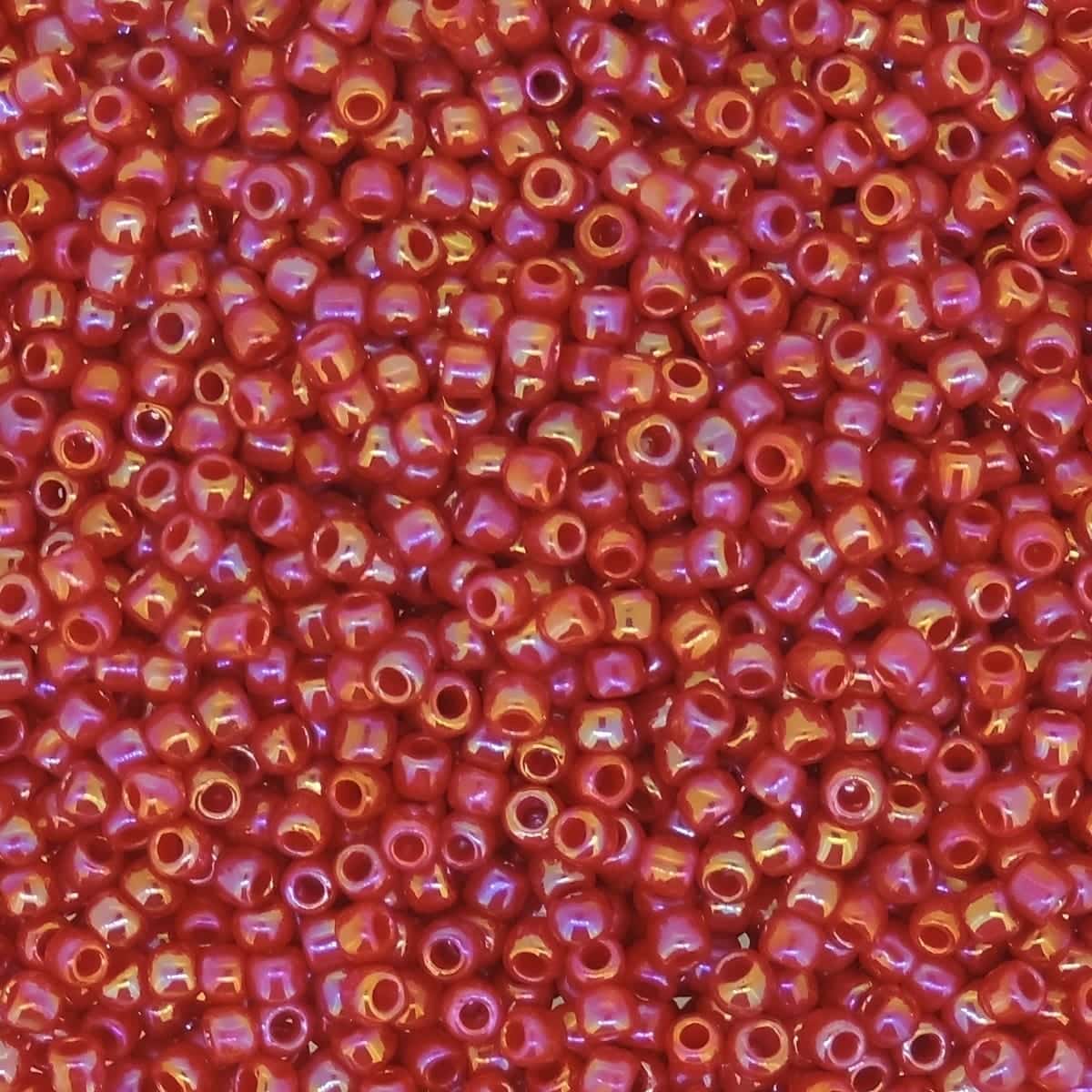 Toho Seed Beads Round Size 11/0 28GM Opaque Rainbow Cherry 11-405