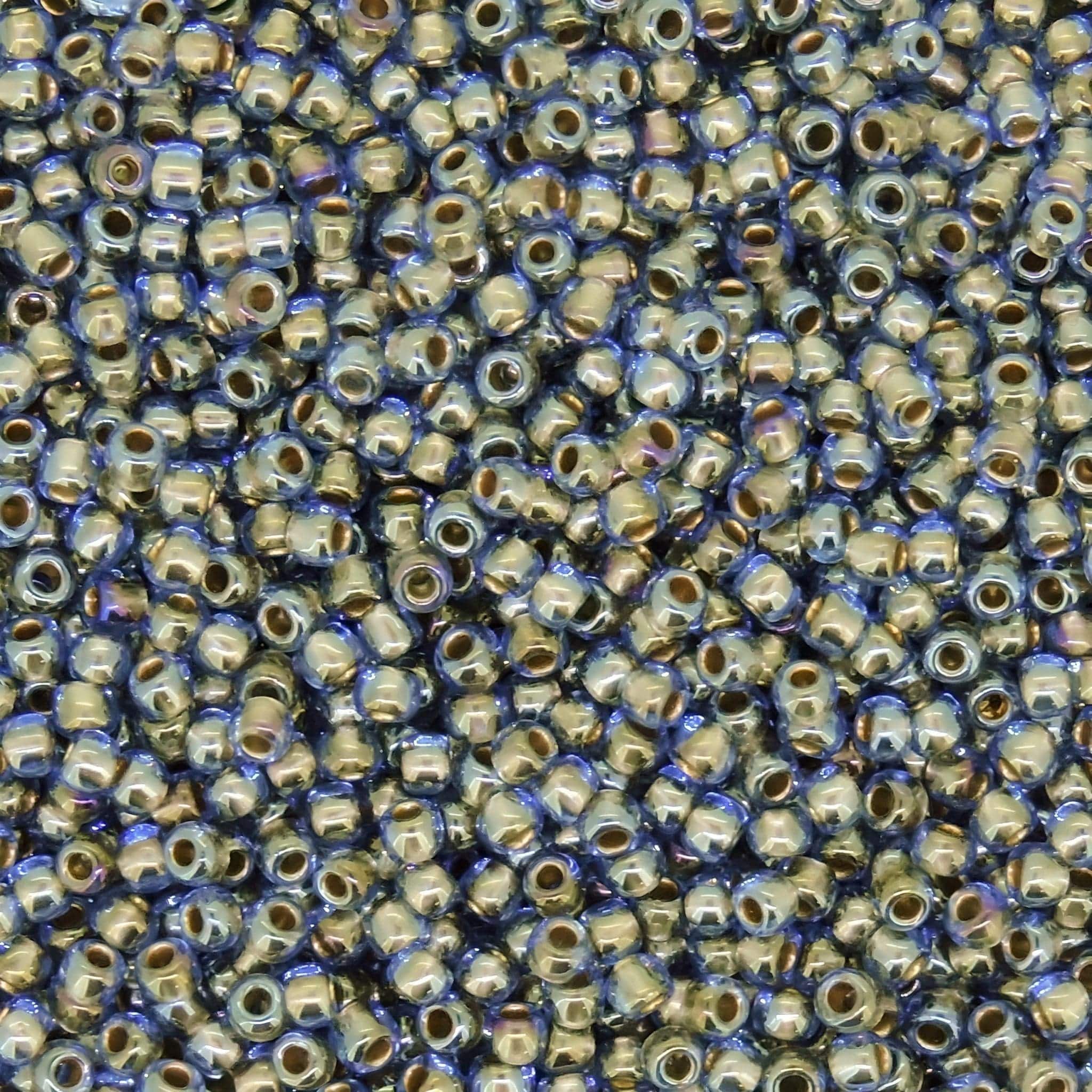 Toho Seed Beads Round Size 11/0 28GM Gold Lined Light Montana 11-992