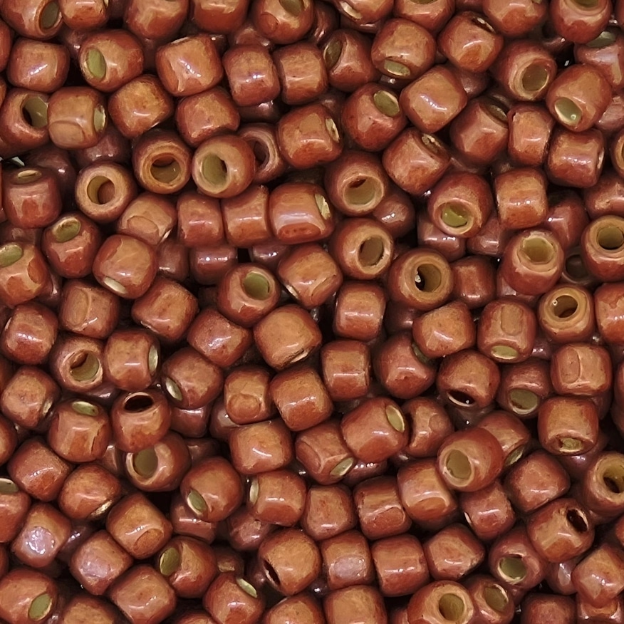Toho Seed Beads Round Size 11/0 25GM PermaFinish Matte Galvanized Brick Red 11-PF564F