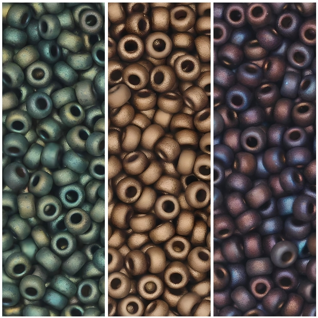 Set of 3 Colors 69GM Miyuki Seed Beads Size 11/0 Matte Metallic Collection
