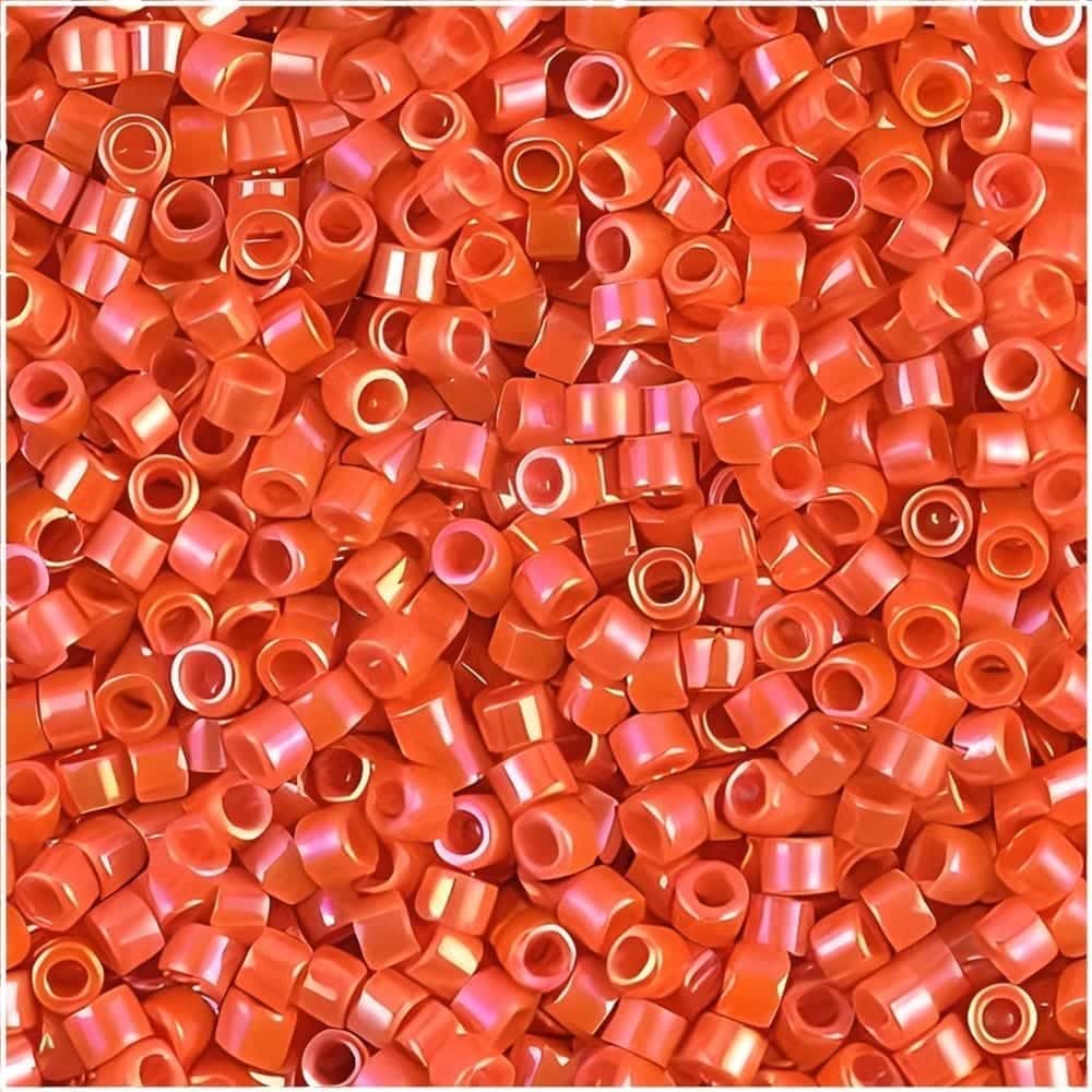 DB0161 Miyuki Delica Seed Beads Size 11/0 Opaque Orange AB 7GM