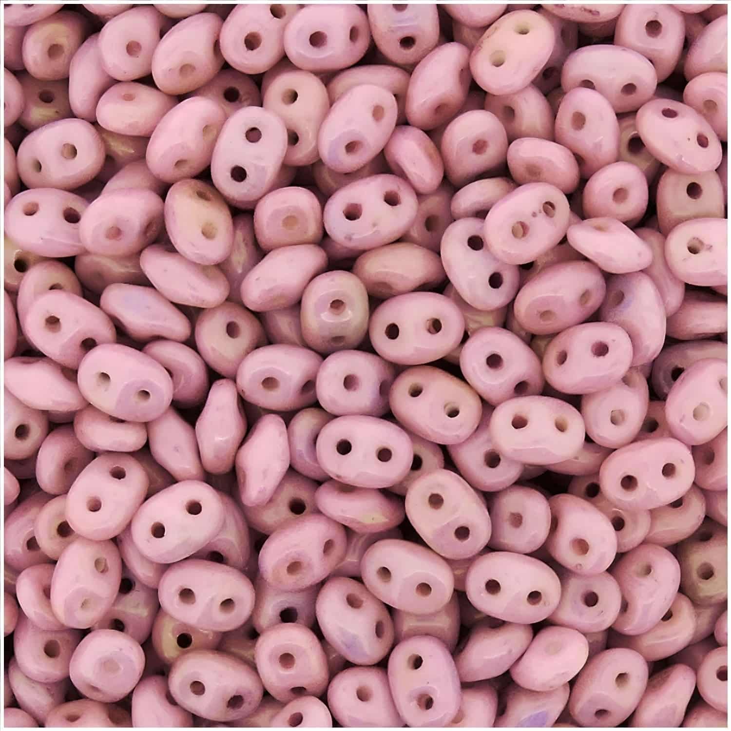 SuperDuo Two-hole Beads 5×2.5mm Chalk Lila Luster 22.5GM