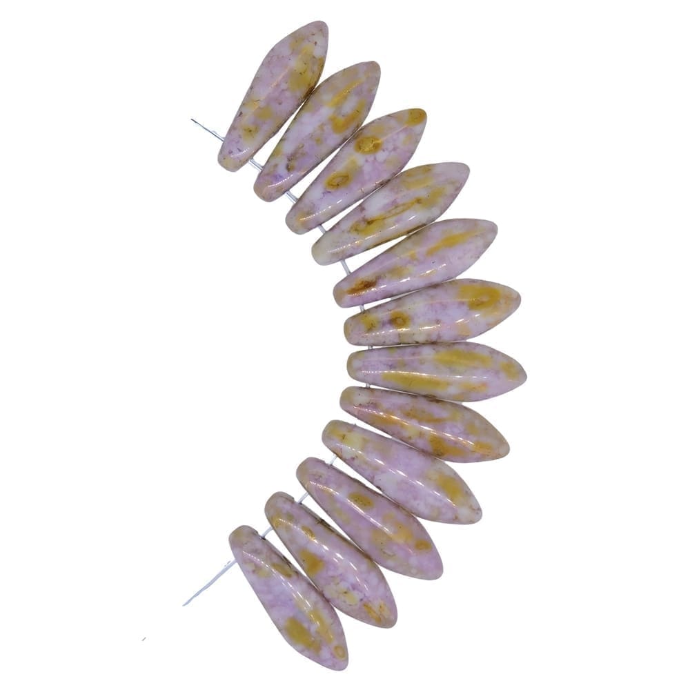 Dagger Beads 2-Hole 5x16mm Chalk Senegal Brown Luster 25pcs