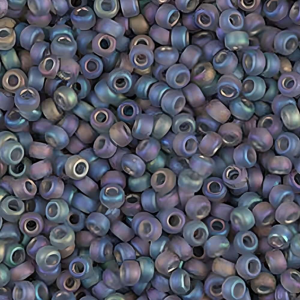 Miyuki Round Seed Beads Size 11/0 Matte Gray AB 24GM