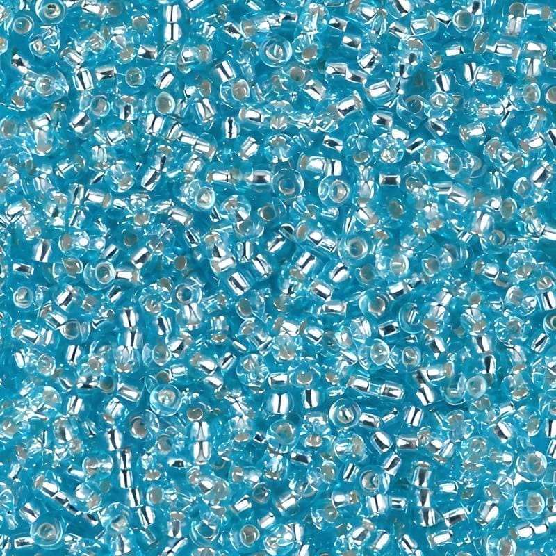 Miyuki Round Seed Beads Size 11/0 Silver Lined Aqua