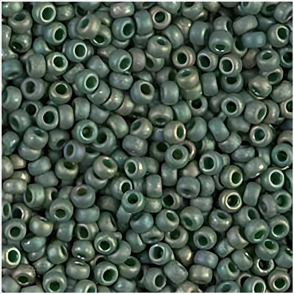 Miyuki Round Seed Beads Size 11/0 Matte Metallic Sage Green Luster 24GM