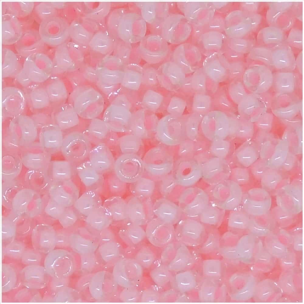 Miyuki Round Seed Beads Size 11/0 Pink Lined Crystal 24GM