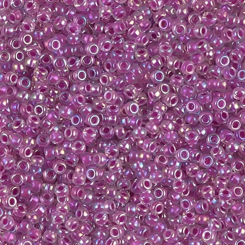 Miyuki Round Seed Beads Size 11/0 Raspberry Lined Crystal AB 24GM