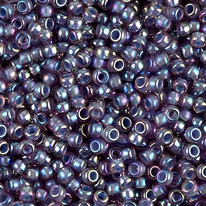 Miyuki Round Seed Beads Size 11/0 Aqua Lined Amethyst AB 24GM