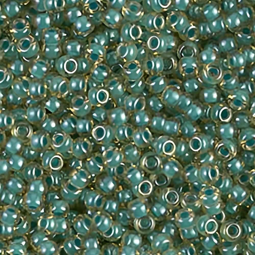 Miyuki Round Seed Beads Size 11/0 Turquoise Lined Topaz Luster 24GM
