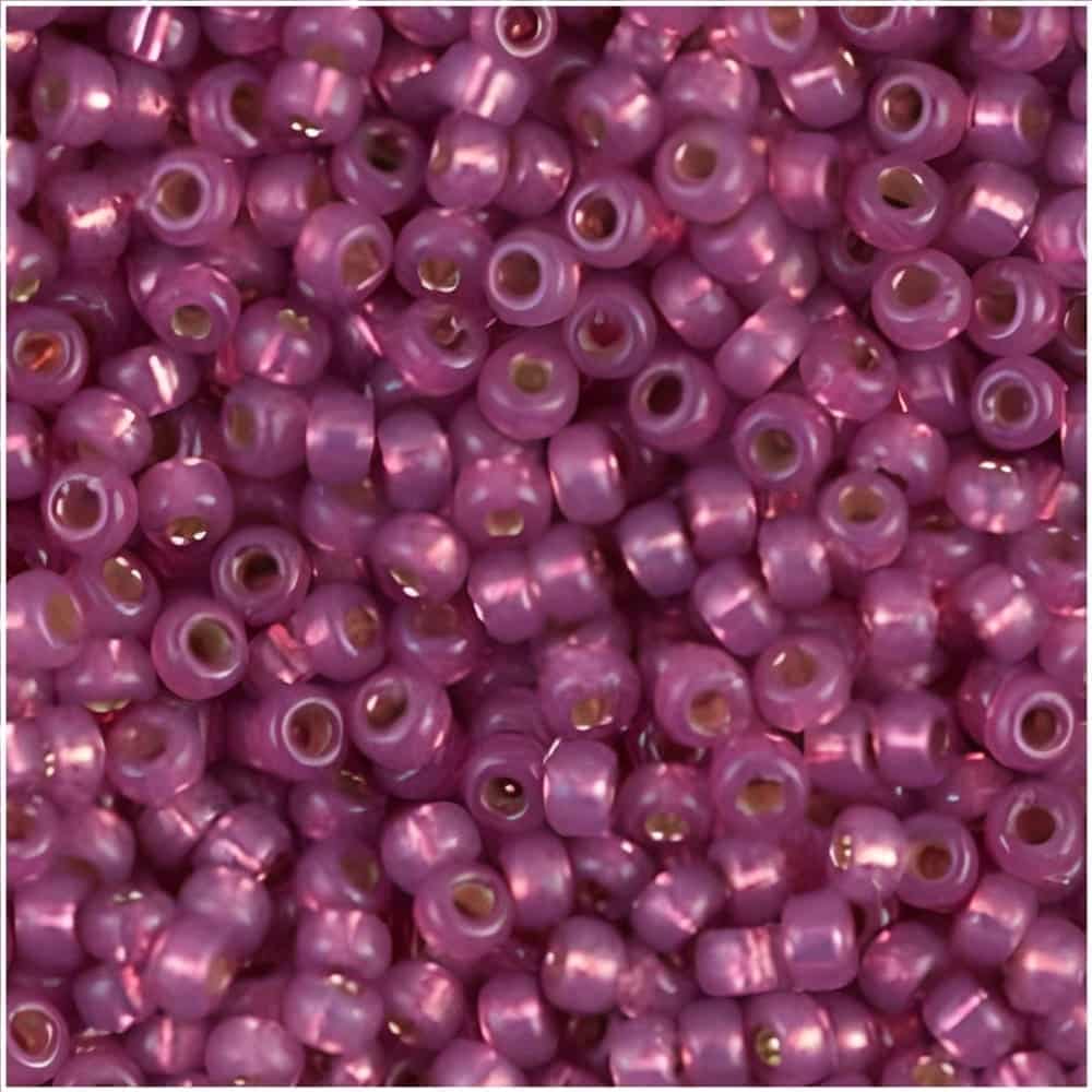 Miyuki Round Seed Beads Size 11/0 Duracoat Silver Lined Fuchsia 24GM