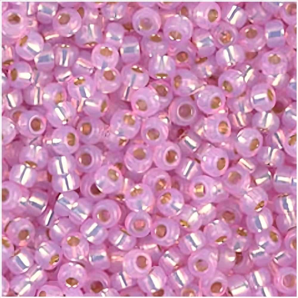 Miyuki Round Seed Beads Size 11/0 Silver Lined Pink Alabaster 24GM