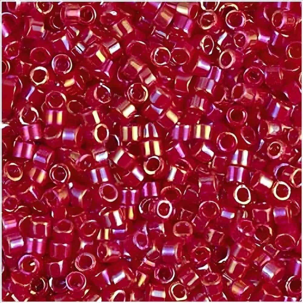 DB0162 Miyuki Delica Seed Beads Size 11/0 Opaque Red AB 7GM