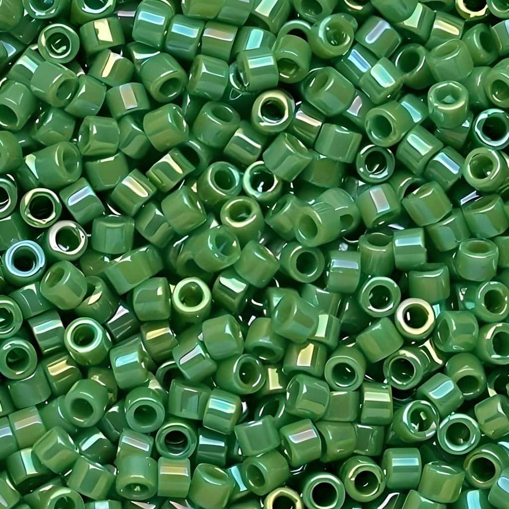 DB0163 Miyuki Delica Seed Beads Size 11/0 Opaque Green AB 7GM