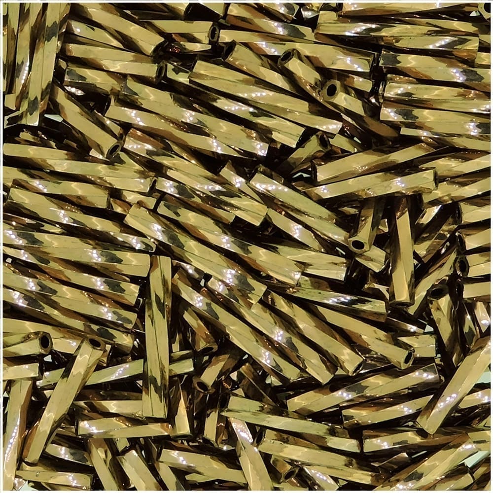 Miyuki Twisted Bugle Beads, 2x12mm, 13GM Metallic Bronze