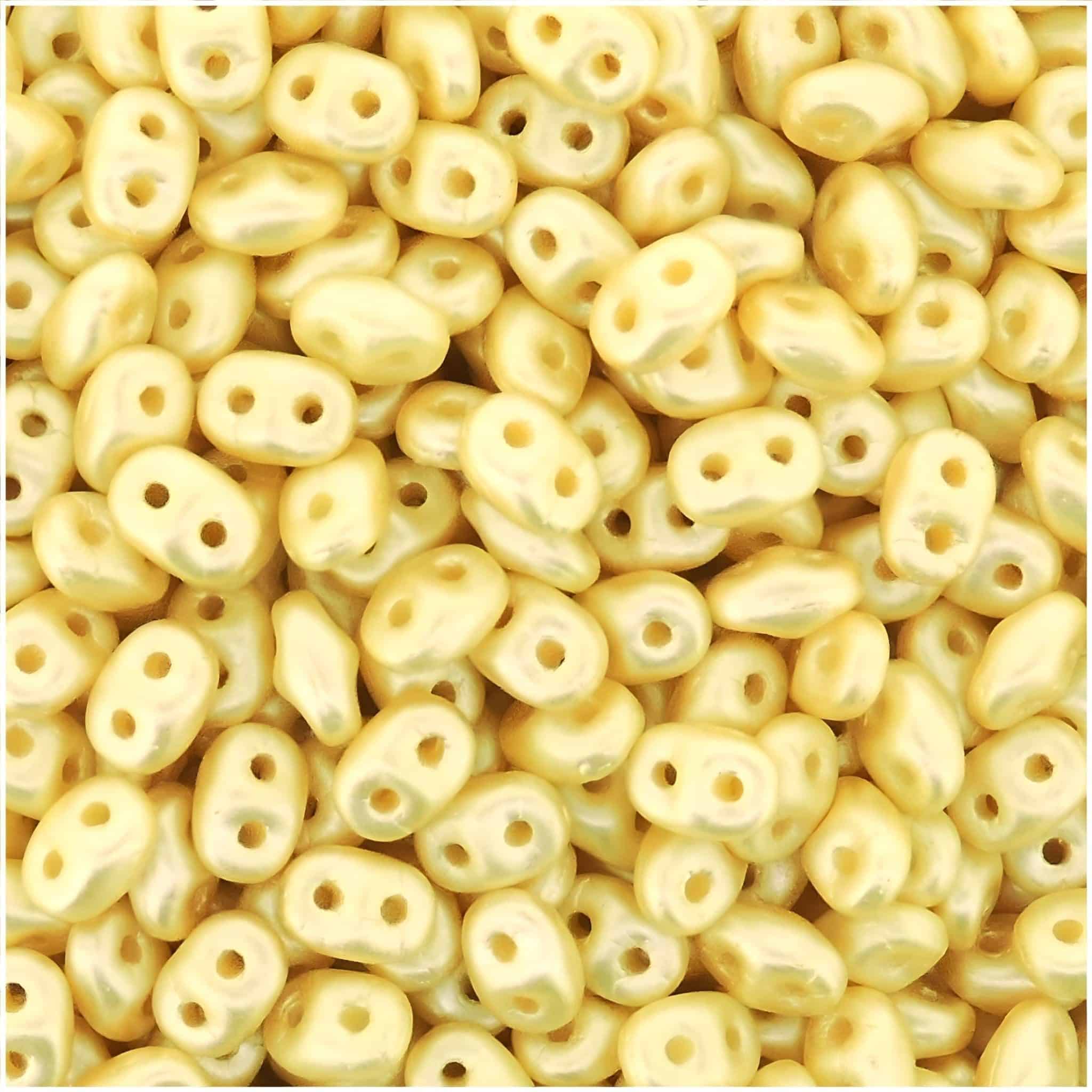 SuperDuo Beads Two-hole 5×2.5mm Pastel Cream 22.5GM