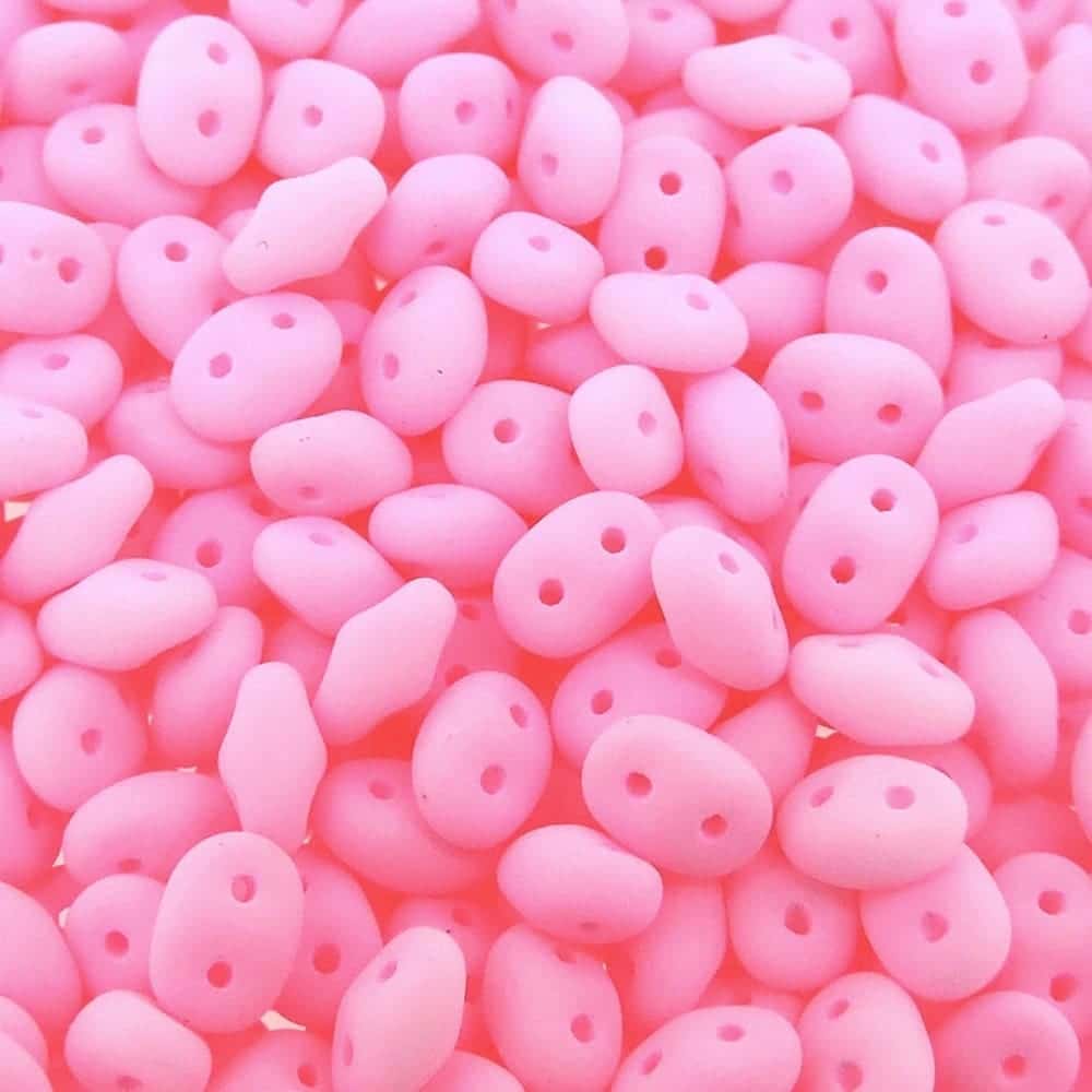 SuperDuo Beads Two-hole 5×2.5mm Bondeli Matte Soft Pink 22.5GM