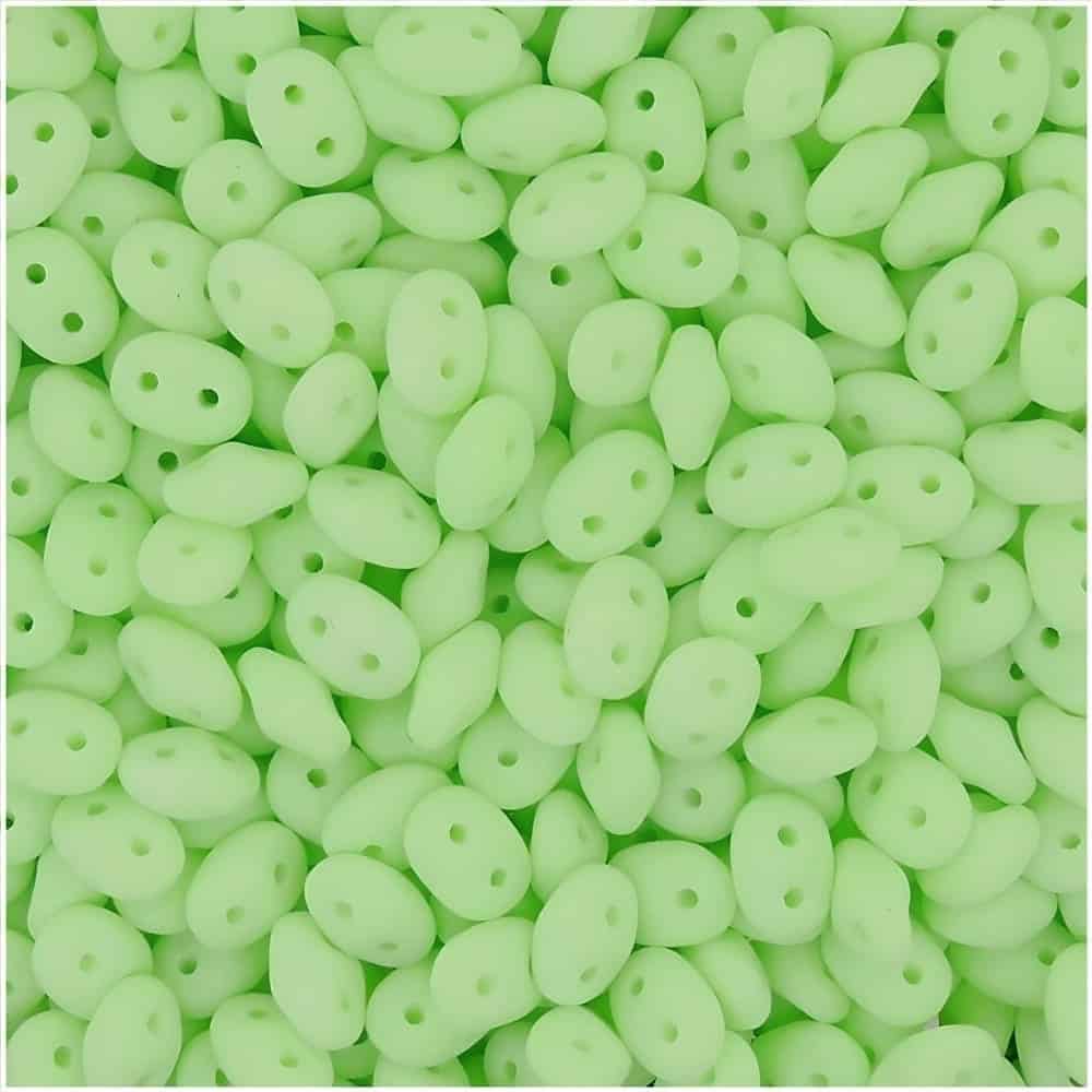 SuperDuo Beads Two-hole 5×2.5mm Bondeli Matte Lime 22.5GM