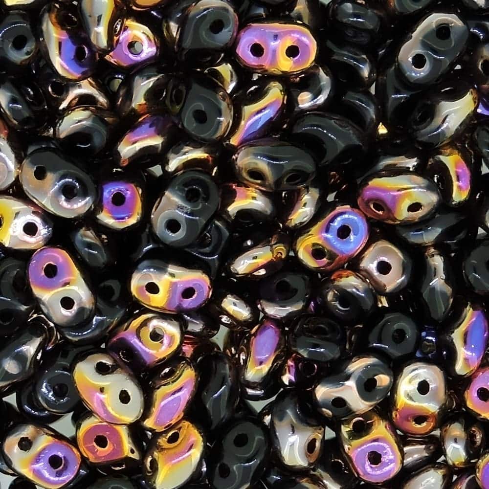 SuperDuo Beads Two-hole 5×2.5mm Jet Black Sliperit 22.5GM