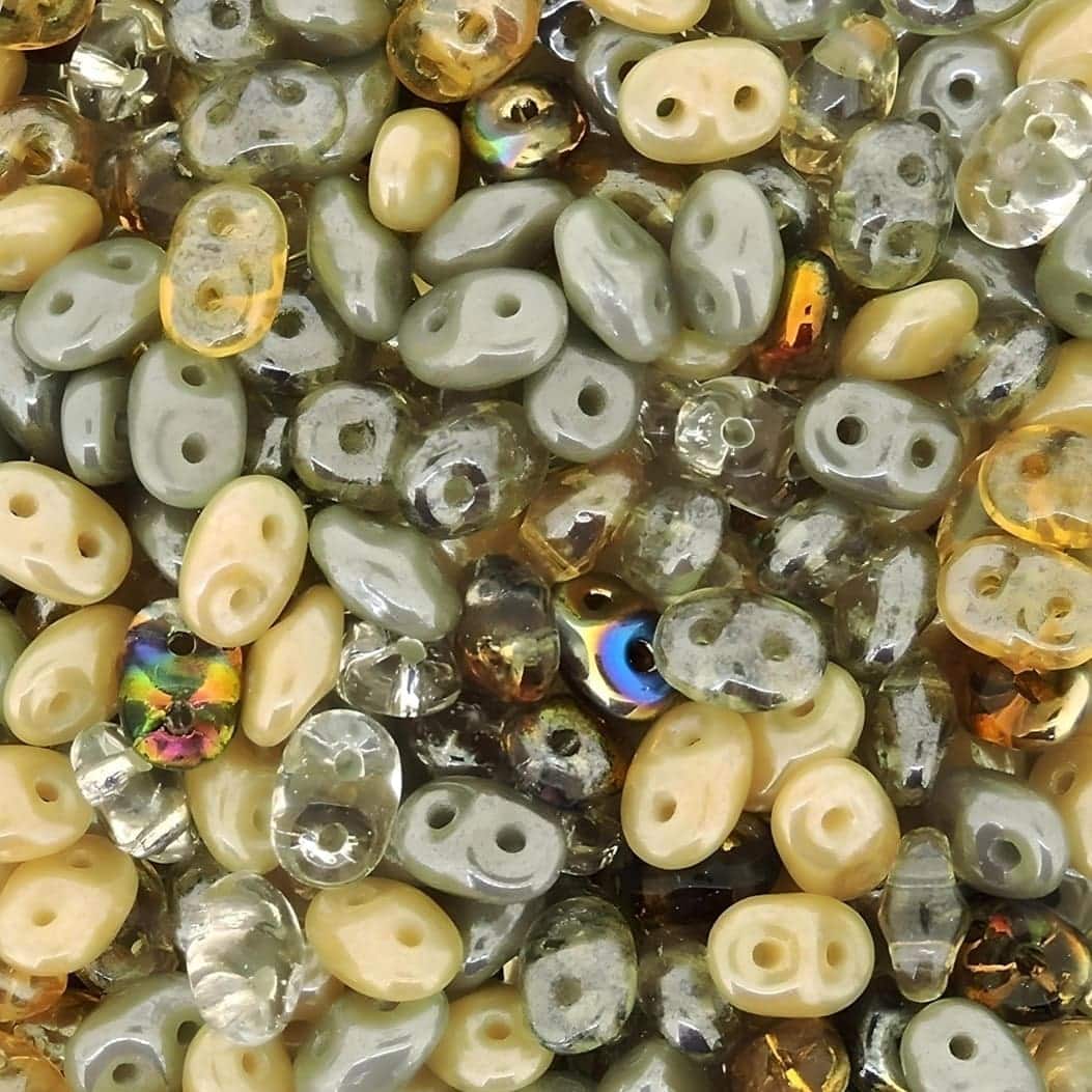 SuperDuo Beads Two-hole 5×2.5mm Moonstone Mix 22.5GM
